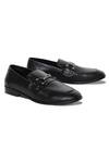 Buy_Mondarro_Black Studded Zinobi Horsebit Buckle Vegan Leather Loafers_at_Aza_Fashions