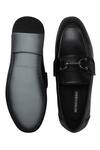 Shop_Mondarro_Black Studded Zinobi Horsebit Buckle Vegan Leather Loafers  _at_Aza_Fashions