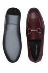 Shop_Mondarro_Maroon Studded Zinobi Horsebit Buckle Top Loafers  _at_Aza_Fashions