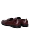 Mondarro_Maroon Studded Zinobi Horsebit Buckle Top Loafers  _Online_at_Aza_Fashions