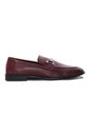 Shop_Mondarro_Maroon Studded Zinobi Horsebit Buckle Top Loafers_Online_at_Aza_Fashions