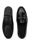 Shop_Mondarro_Black Studded Tori 3d Horsebit Textured Loafers _at_Aza_Fashions