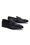 Buy_Mondarro_Black Studded Jayda Woven Horsebit Loafers _at_Aza_Fashions