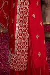 Shop_Pink City by Sarika_Red Kurta Silk Chanderi Embroidered Zari Round Sharara Set _Online_at_Aza_Fashions