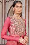 Buy House Of Supriya Red Silk, Georgette Embroidery Round Neck Hand Raw Gown Online at Aza Fashions Buy_House Of Supriya_Red Silk, Georgette Embroidery Round Neck Hand Raw Gown _Online_at_Aza_Fashions