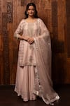 Buy House Of Supriya Pink Silk, Chanderi, Organza Embroidery, Sequins Round Neck Kurta Sharara Set at Aza Fashions Buy_House Of Supriya_Pink Silk, Chanderi, Organza Embroidery, Sequins Round Neck Kurta Sharara Set _at_Aza_Fashions