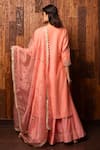 Shop_HOUSE OF SUPRIYA_Pink Kurta Embroidered Floral Notched Silk Chanderi Palazzo Set _at_Aza_Fashions