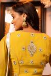 Shop_House Of Supriya_Yellow , Georgette, Organza, Wildflower Bloom Kurta Sharara Set _Online_at_Aza_Fashions
