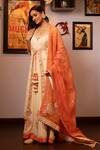 House Of Supriya_Off White Silk, Georgette, Organza Embroidery Scoop Jacket Style Anarkali Set _Online_at_Aza_Fashions