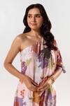 Shop_Aroop Shop India_Pink Cotton, Silk One Shoulder Camilla Printed Jumpsuit _Online_at_Aza_Fashions
