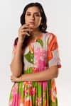 Shop_AROOP SHOP INDIA_Multi Color Cotton Silk Printed Floral Chinese Collar Emilia Maxi Dress _Online_at_Aza_Fashions