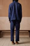 Shop_Cord_Blue Linen Plain Straight Pant _at_Aza_Fashions