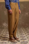 Cord_Brown Linen Solid Zen Pant _Online_at_Aza_Fashions