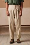 Cord_Ivory Linen Solid Zen Pant _Online_at_Aza_Fashions