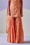 Surbhi Gupta_Orange Bloomy Print Kurta Sharara Set_Online_at_Aza_Fashions