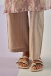 Surbhi Gupta_Grey Kurta Cotton Silk Print Hand Floral Long Shirt Trouser Set _at_Aza_Fashions