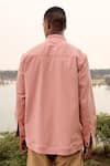 Shop_Kharakapas_Peach Twill Cotton Spoonbill Solid Shirt  _at_Aza_Fashions