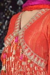 Jyoti Bansal_Orange Anarkali Lurex Georgette And Embroidered Pattern Gathered Set _at_Aza_Fashions