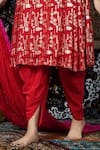 Buy_Jyoti Bansal_Red Kurta Lurex Georgette And Embroidered Geometric Dhoti Pant Set _Online_at_Aza_Fashions