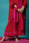 Shop_Jyoti Bansal_Pink Natural Crepe Tie Dye And Embroidered Hand & Pleated Kurta Set _Online_at_Aza_Fashions