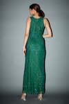 Shop_Itrh_Green Net Crystals V-neck Catharine Embellished Gown _at_Aza_Fashions