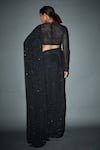 Shop_Itrh_Black Net Embellished Crystals High Neck Gabbriel Saree With Blouse  _at_Aza_Fashions