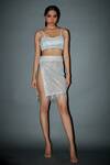 Buy_Itrh_Ivory Net Crystals Square Neck Adele Embellished Top With Short Skirt _at_Aza_Fashions