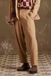 Buy_Cord_Beige Linen Print Toile Odyssey Blazer With Pant _Online_at_Aza_Fashions