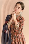 Buy_Gulabo Jaipur_Blue Cotton Block Printed Floral V Neck Shaila Anarkali Pyjama Set _Online_at_Aza_Fashions