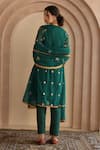 Shop_Gulabo Jaipur_Green Georgette Gota Patti Round Neck Shama Embroidered Straight Kurta Pant Set _Online_at_Aza_Fashions