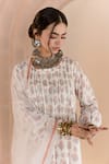 Gulabo Jaipur_White Cotton Block Printed Floral Round Shriya Kurta Set _at_Aza_Fashions