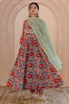 Buy_Gulabo Jaipur_Blue Cotton Printed Floral Round Shubha Anarkali Pant Set_at_Aza_Fashions