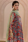 Buy_Gulabo Jaipur_Blue Cotton Printed Floral Round Shubha Anarkali Pant Set_Online_at_Aza_Fashions