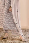 Gulabo Jaipur Beige Cotton Embroidery V-neck Sparrow Floral Block Print Anarkali Pyjama Set Online at Aza Fashions Gulabo Jaipur_Beige Cotton Embroidery V-neck Sparrow Floral Block Print Anarkali Pyjama Set _Online_at_Aza_Fashions