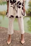 Buy_Kharakapas_Off White Cotton Collared Loras Lino Print Tunic And Trouser Set _Online_at_Aza_Fashions