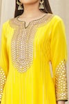 Buy_Samyukta Singhania_Yellow Kurta And Palazzo Georgette Embroidered Gotapatti Gota Embellished Set _Online_at_Aza_Fashions