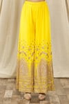 Samyukta Singhania_Yellow Kurta And Palazzo Georgette Embroidered Gotapatti Gota Embellished Set _at_Aza_Fashions