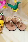 Buy_The Madras Trunk_Brown Gota Embellished Kolhapuri Sandals _at_Aza_Fashions