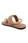 The Madras Trunk_Brown Gota Embellished Kolhapuri Sandals _at_Aza_Fashions