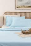 Buy_House This_Blue Cotton Plain Juniper Duvet Cover _at_Aza_Fashions