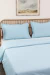 Shop_House This_Blue Cotton Plain Juniper Duvet Cover _at_Aza_Fashions