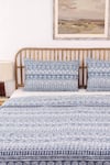 House This_Blue Cotton Ethnic Stripe Print Kullu Patti Duvet Cover _Online_at_Aza_Fashions