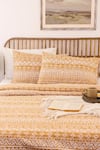 Buy_House This_Yellow Cotton Ethnic Stripe Print Kullu Patti Duvet Cover _at_Aza_Fashions