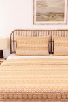 House This_Yellow Cotton Ethnic Stripe Print Kullu Patti Duvet Cover _Online_at_Aza_Fashions