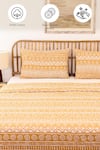 Shop_House This_Yellow Cotton Ethnic Stripe Print Kullu Patti Duvet Cover _Online_at_Aza_Fashions