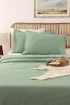 Buy_House This_Green Cotton Plain Duvet Cover _at_Aza_Fashions