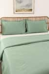 Shop_House This_Green Cotton Plain Duvet Cover _at_Aza_Fashions