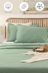 Shop_House This_Green Cotton Plain Duvet Cover _Online_at_Aza_Fashions