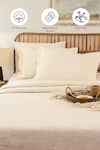 Shop_House This_Off White Cotton Plain Sesame Duvet Cover _Online_at_Aza_Fashions