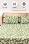 Shop_House This_Green Cotton Printed Genda Phool Bedsheet Set